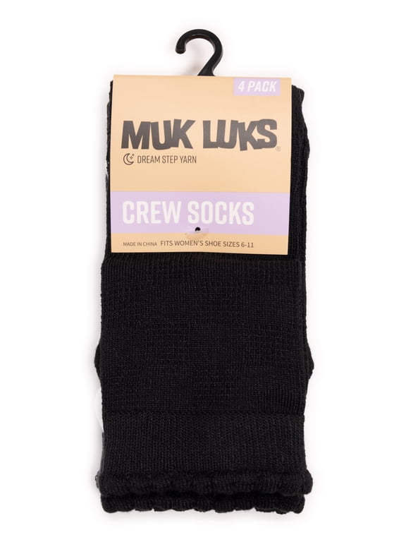Women's Dream Step Crew Socks, 4-Pack, OSFM