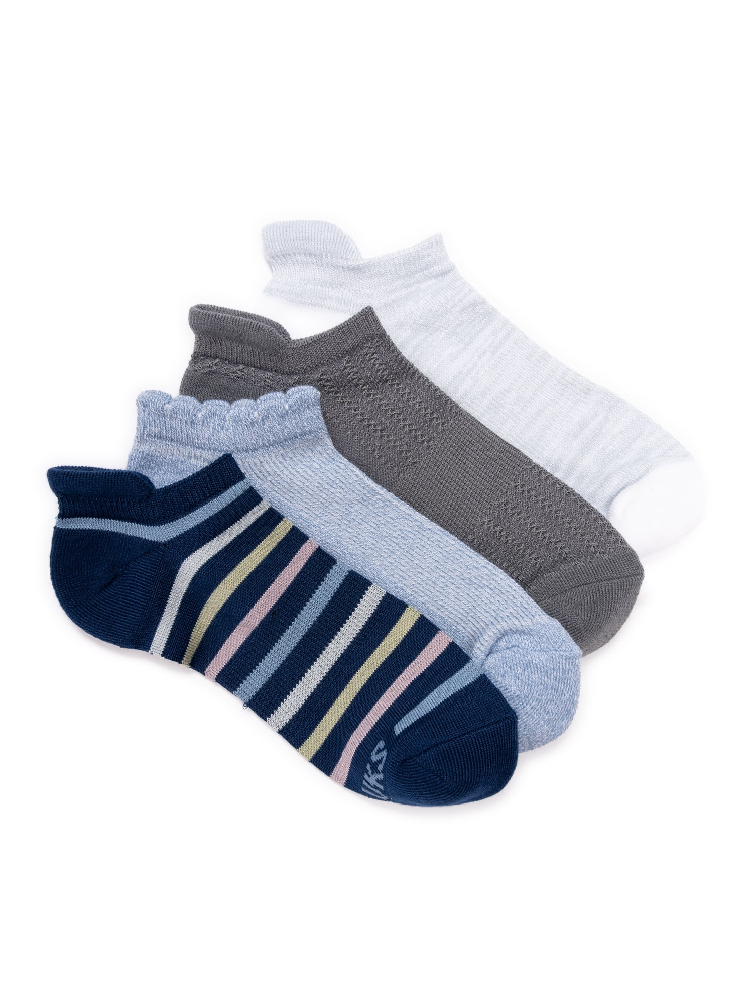 MUK LUKS Women's Dream Step Low-Cut Ankle Socks, 4-Pack, OSFM