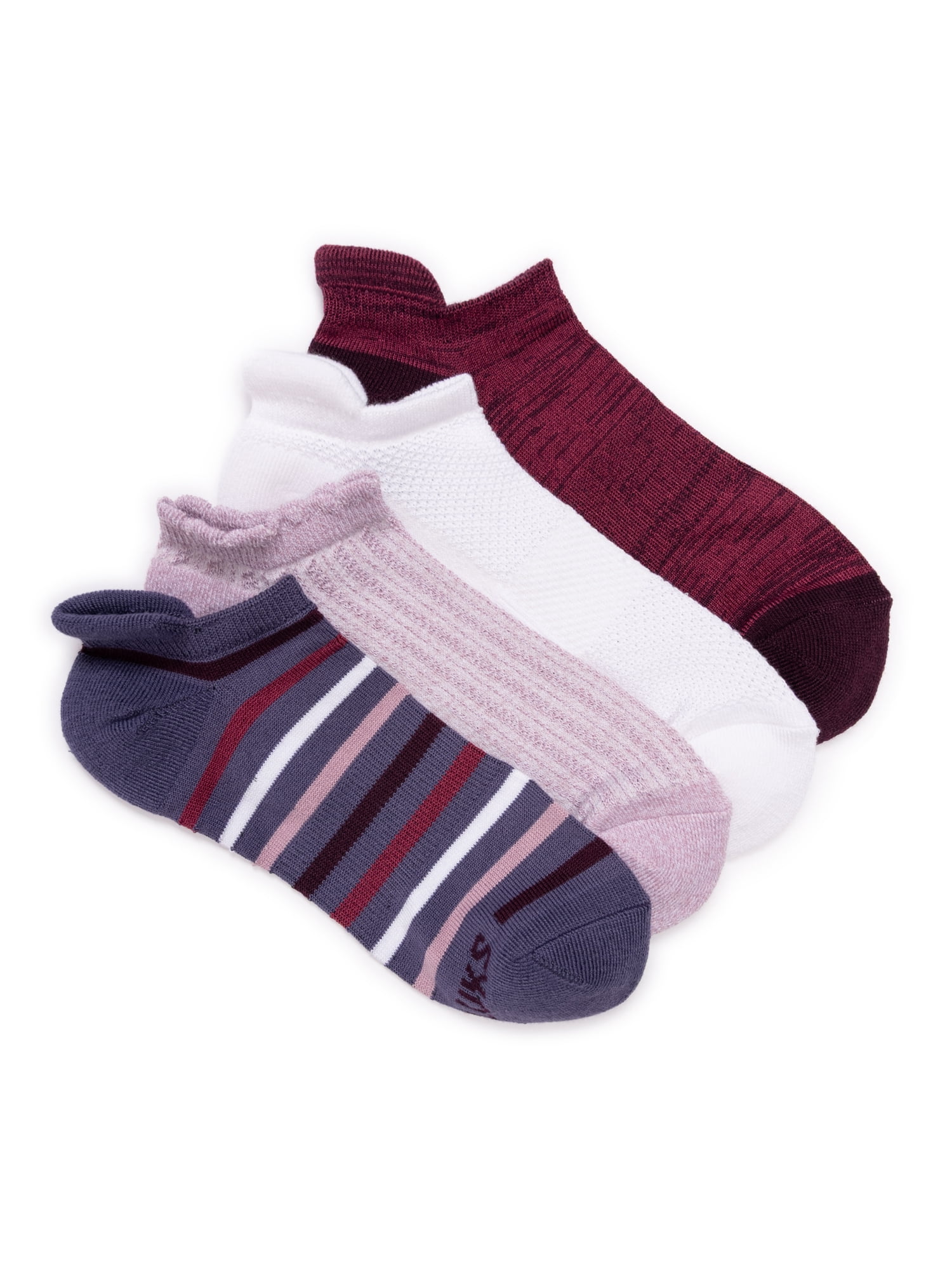 MUK LUKS Women's Dream Step Low-Cut Ankle Socks, 4-Pack, OSFM
