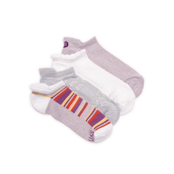 MUK LUKS Women's Dream Step Low-Cut Ankle Socks, 4-Pack, OSFM