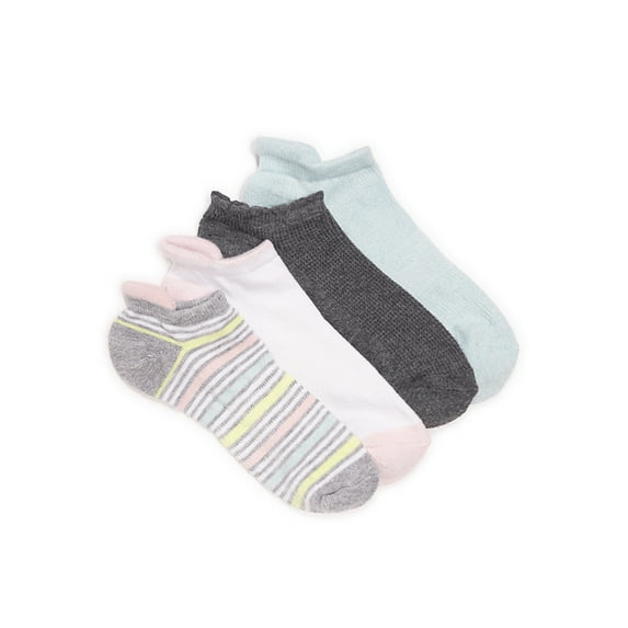 MUK LUKS Women's Dream Step Low-Cut Ankle Socks, 4 Pair Pack