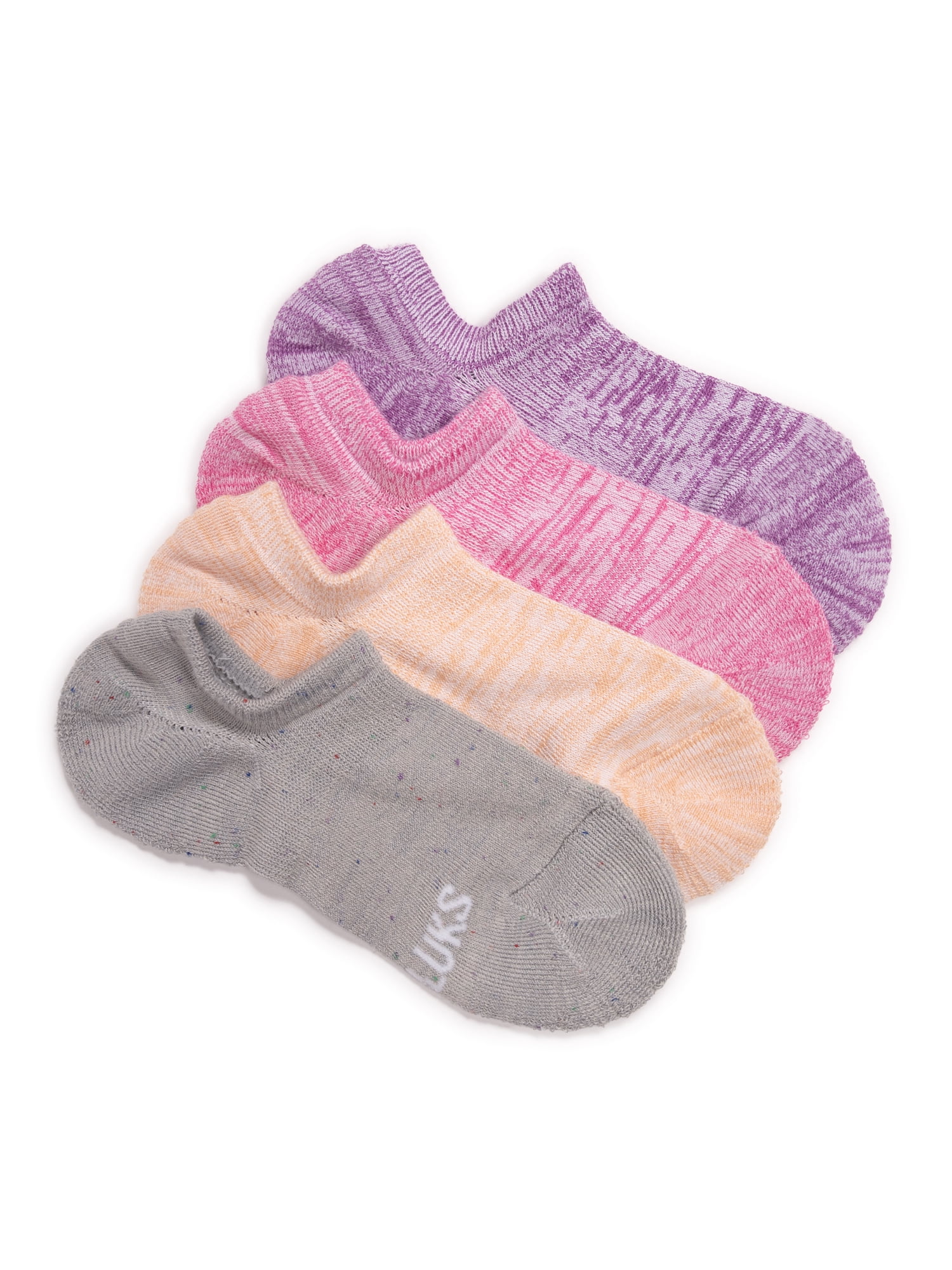 MUK LUKS Women's Dream Step No-Show Liner Socks, 4-Pack, OSFM