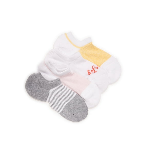 MUK LUKS Women's Dream Step No-Show Liner Socks, 4 Pair Pack