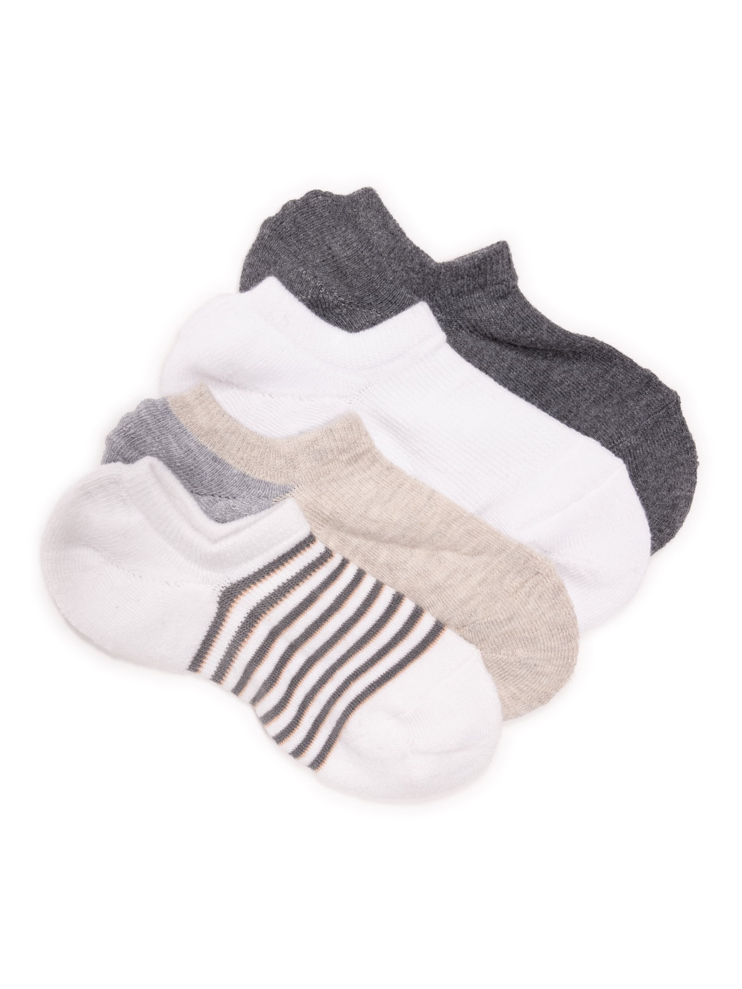 MUK LUKS Women's Dream Step No-Show Liner Socks, 4 Pair Pack