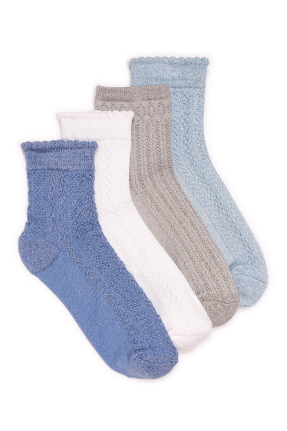 Women's Dream Step Quarter Crew Socks, 4-Pack, OSFM