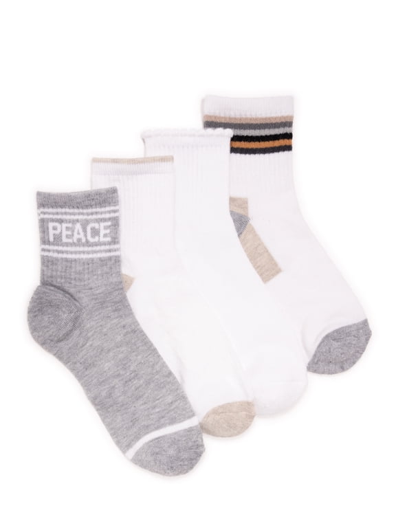 Women's Dream Step Quarter Crew Socks, 4 Pair Pack