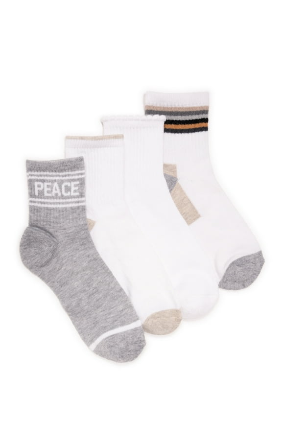 Women's Dream Step Quarter Crew Socks, 4-Pack, OSFM