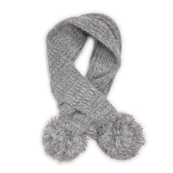 MUK LUKS Women's Eyelash Yarn Cross Over Neck Scarf w/ Pom
