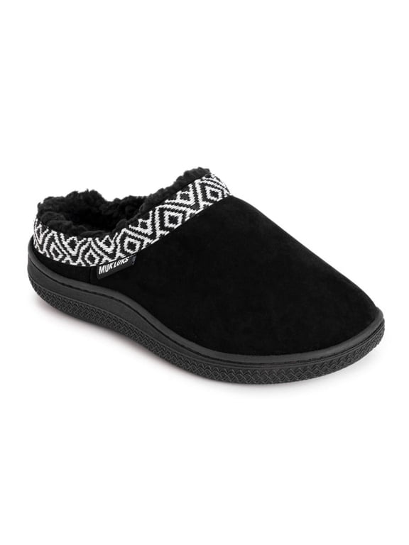 Women's Faux Sueded Clog, Black, XL (11-12)
