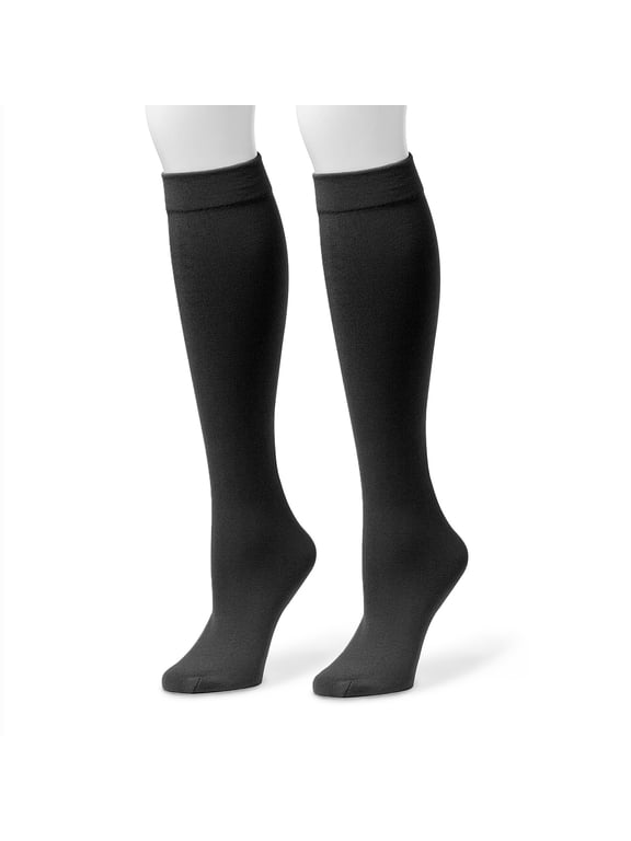 Women's Fleece Lined Knee High Socks, 2-Pack, s/m (5-7)