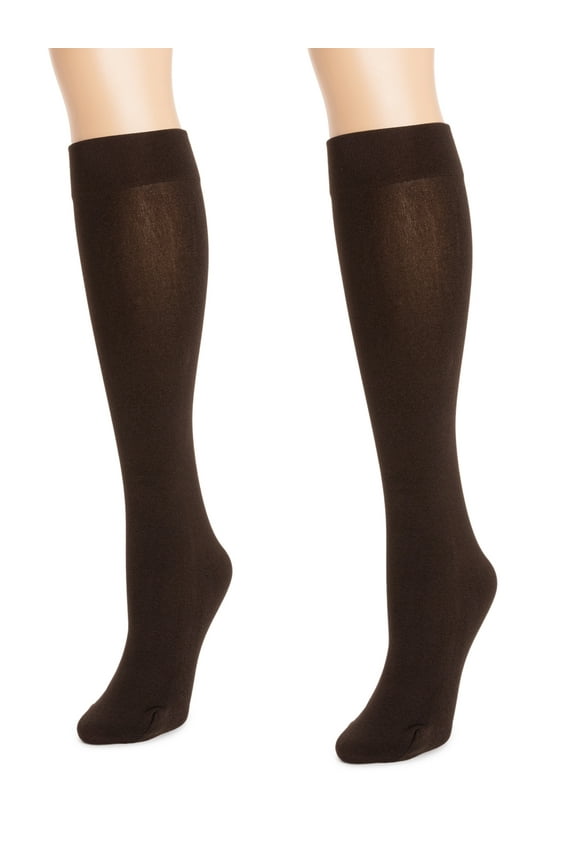 Women's Fleece Lined Knee High Socks, 2-Pack, s/m (5-7)