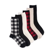 MUK LUKS Women's Fluffy Dream Crew Socks, 6-Pack, One Size