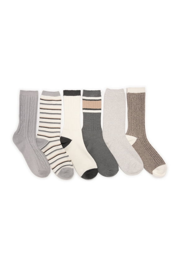 Women's Fluffy Dream Crew Boot Socks, 6-Pack, OSFM