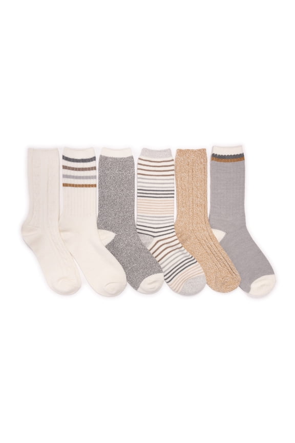 Women's Fluffy Dream Crew Boot Socks, 6-Pack, OSFM