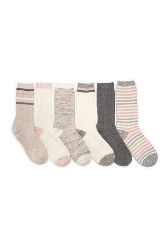 Women's Fluffy Dream Crew Boot Socks, 6-Pack, OSFM