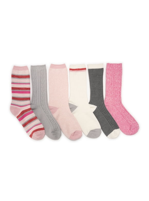 Women's Fluffy Dream Crew Boot Socks, 6-Pack, OSFM