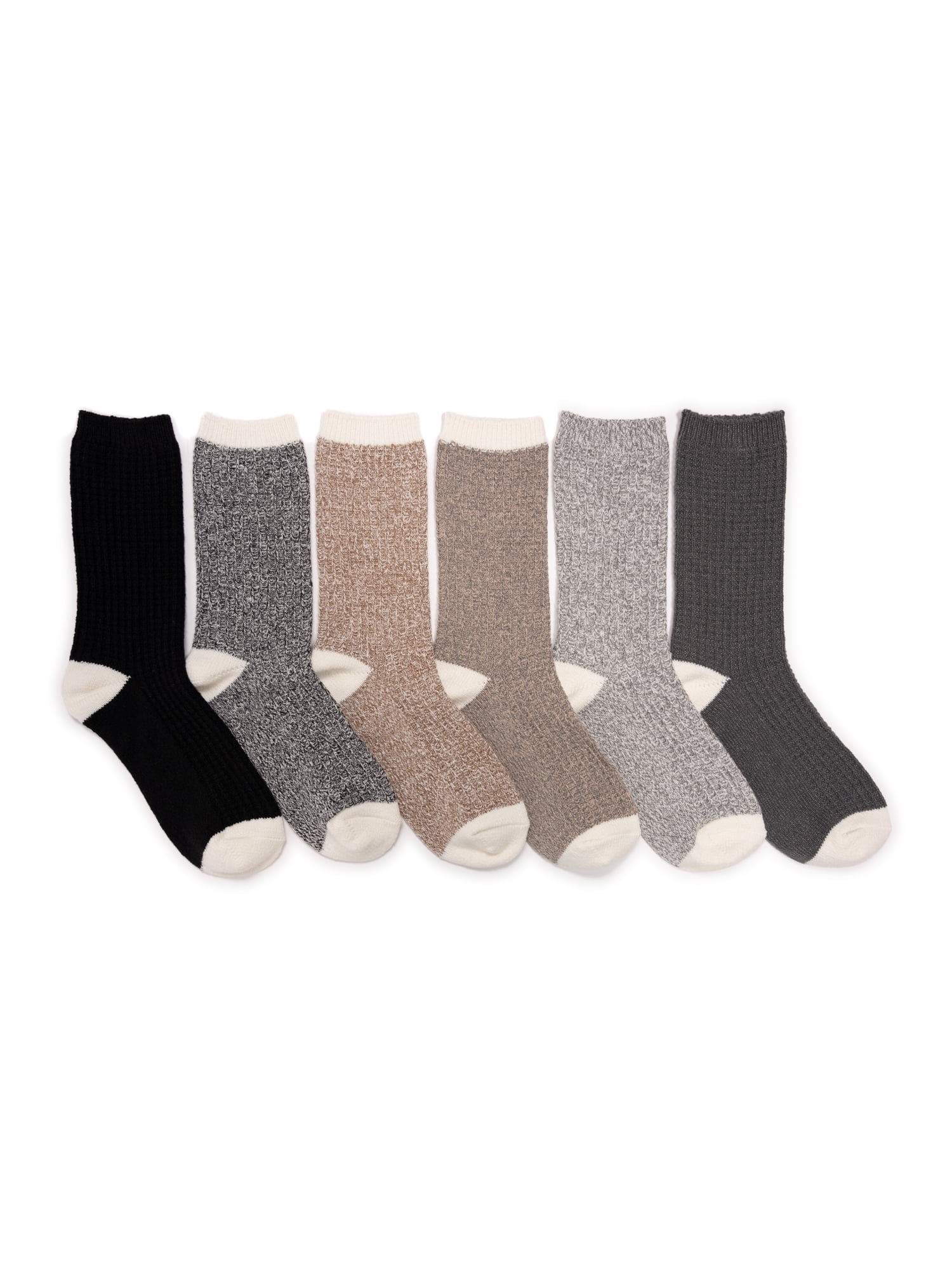 MUK LUKS Women s Fluffy Dream Crew Boot Socks 6 Pack OSFM