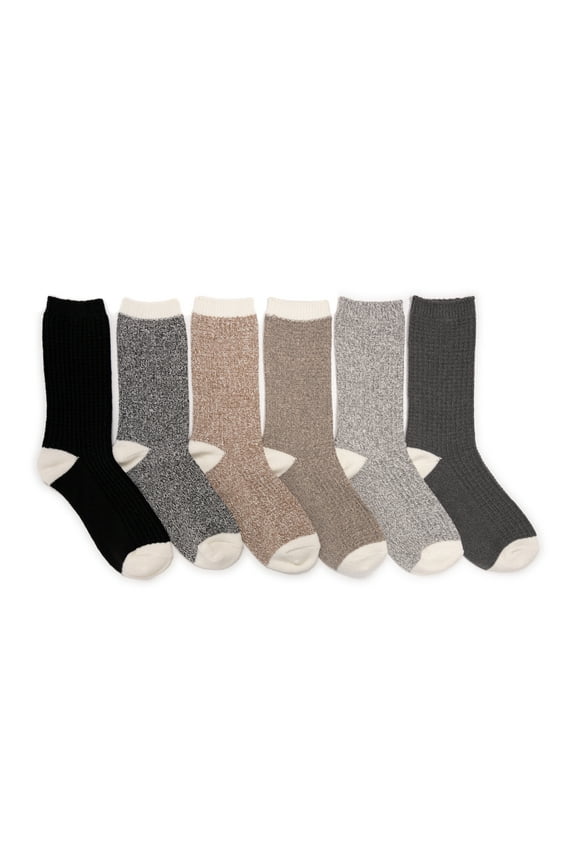Women's Fluffy Dream Crew Boot Socks, 6-Pack, OSFM
