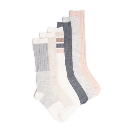 MUK LUKS Women's Fluffy Dream Tall Boot Socks, 6-Pack, OSFM