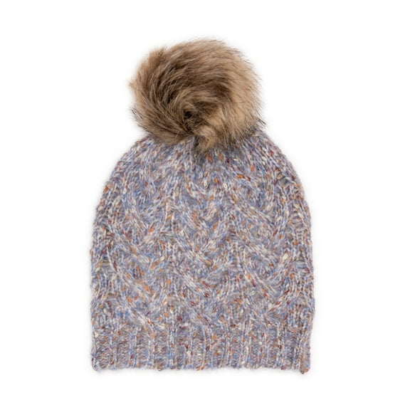 MUK LUKS Women's Fuzzy Space Dye Cable Hat