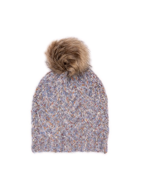 Women's Fuzzy Space Dye Cable Hat
