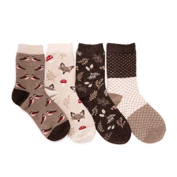 MUK LUKS Women's Holiday 4 Pair Pack Socks
