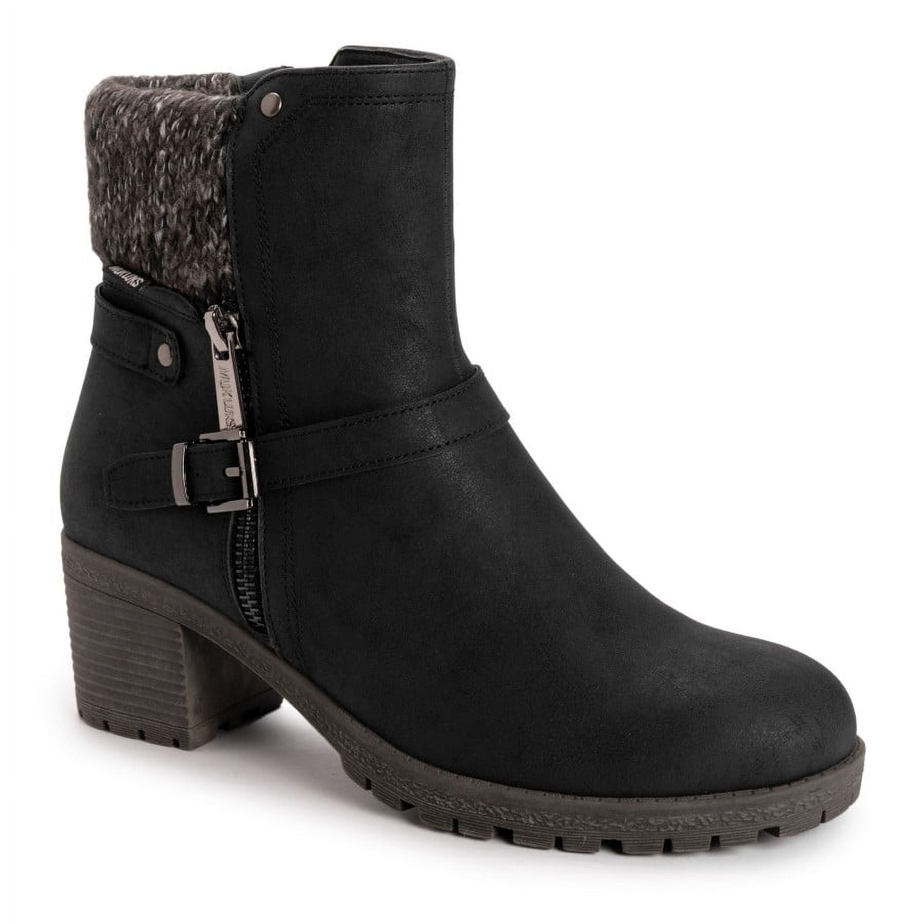 MUK LUKS Lucy Lula Stivali Donna – Marrone, Tacco Finto, Zip, 40.5 EU