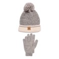 thumbnail image 1 of MUK LUKS Women's Marled Chunky Knit Winter Hat and Gloves Set, 2PC Set, 1 of 6