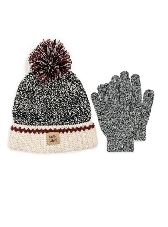 Women's Marled Stitch Beanie & Magic Gloves, 2 Piece Set