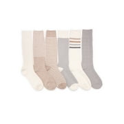MUK LUKS Women's Mid-Calf Tall Boot Socks, 6-Pack, Fits Shoe Sizes 6-11