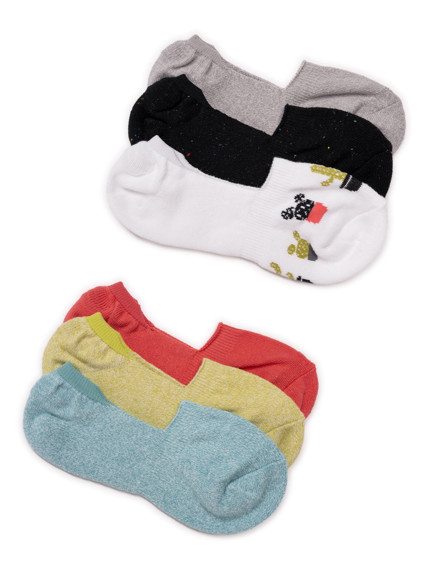 MUK LUKS Women's NO SHOW Liner Socks, 6 pairs
