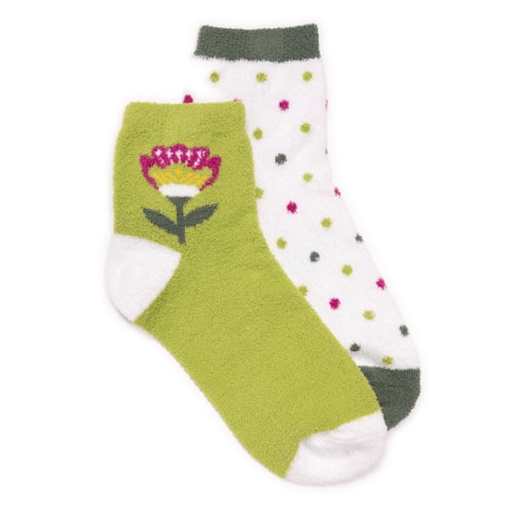 MUK LUKS Women's Regular Fit Cozy Novelty Crew Socks, 2 Pairs