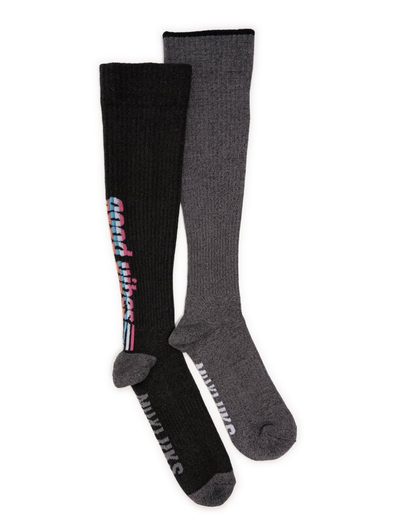 MUK LUKS Women's Regular Width Compression Cotton Knee-High Socks
