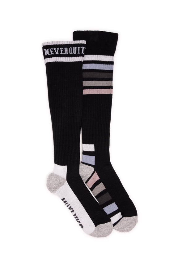 Women's Regular Width Compression Cotton Knee-High Socks, 2-Pack, Shoe Sizes 6-10