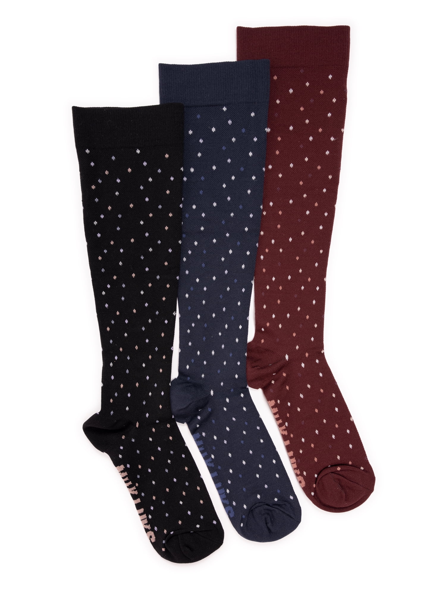 MUK LUKS Women's Regular Width Compression Nylon Knee-High Socks