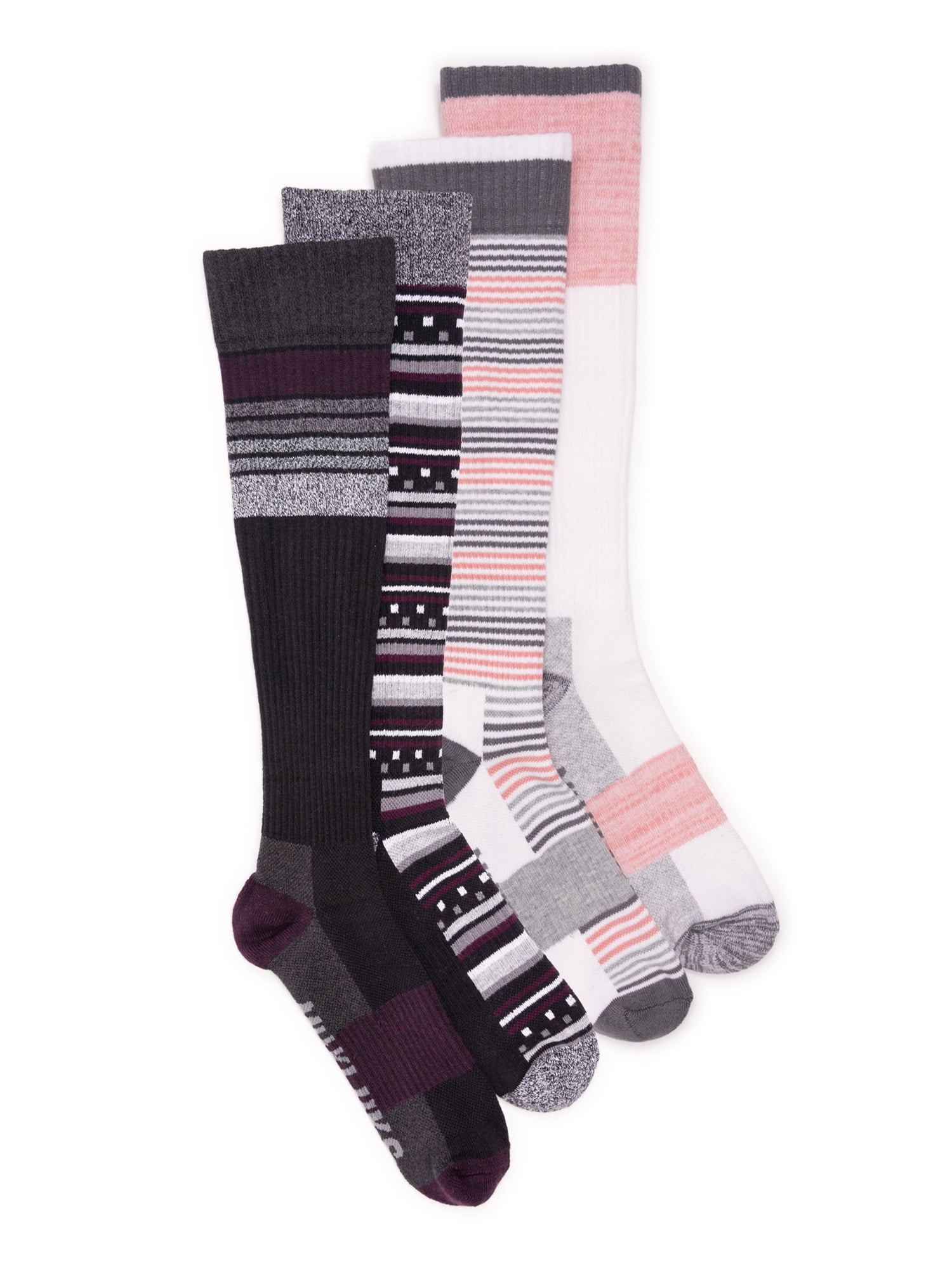 MUK LUKS Women's Regular Width Cotton KneeHigh Compression Socks, 4
