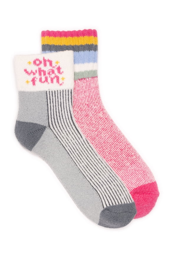 Women's Shortie Lounge Crew Sock, 2-Pack, OSFM