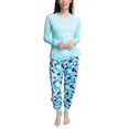 thumbnail image 1 of MUK LUKS Women's Ski Lodge Marshmallow Knit French Terry Long Sleeve and Jogger Pant Set, Light Blue/Canvas, Small, 1 of 4
