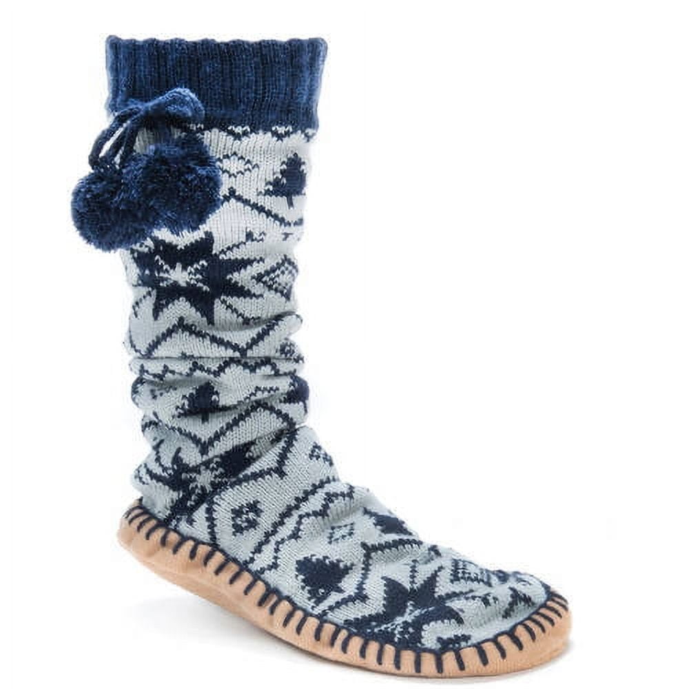 MUK LUKS Women's Slipper Socks with Poms - Walmart.com