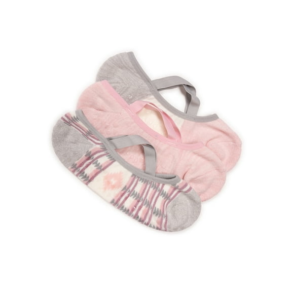 MUK LUKS Women's Studio Ballerina Cotton Low-Cut Socks, 3-Pack, Shoe Size 6-10