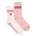 thumbnail image 1 of MUK LUKS Women's Studio Cotton Crew Socks, 2-Pack, Shoe Sizes 6-10, 1 of 5