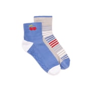 Women's Pilates Inspire Cotton Mini Crew Socks, 2-Pack, Shoe Size 6-10