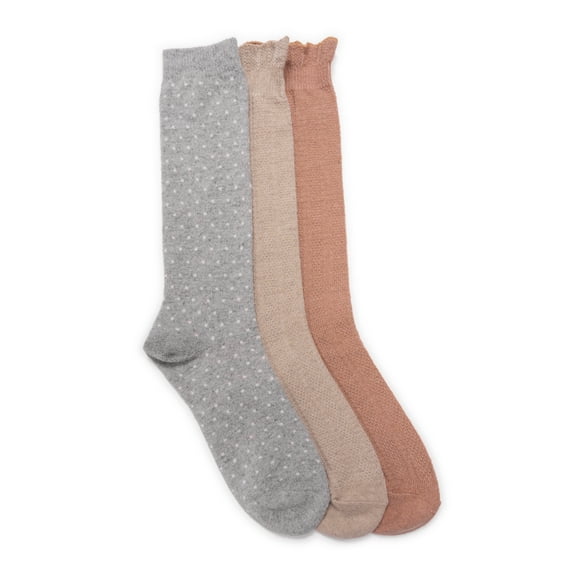 MUK LUKS Women's Tall Boot Socks, 3 Pairs