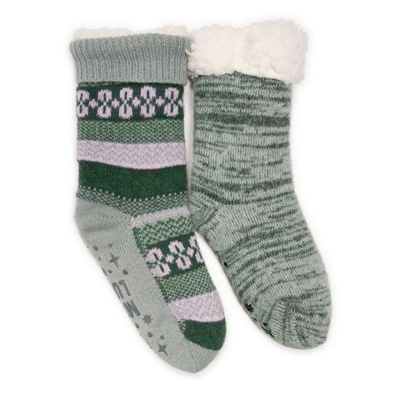 MUK LUKS Women's Tall Cabin Socks, 2-Pack, OSFM