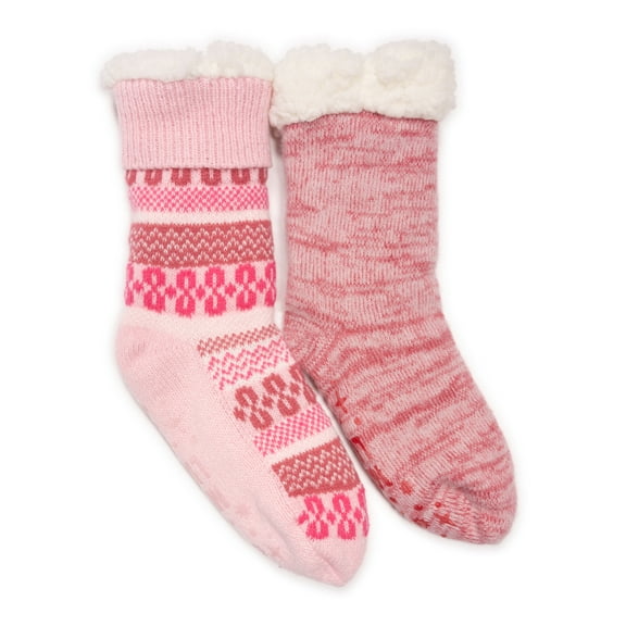 MUK LUKS Women's Tall Cabin Socks, 2-Pack, OSFM