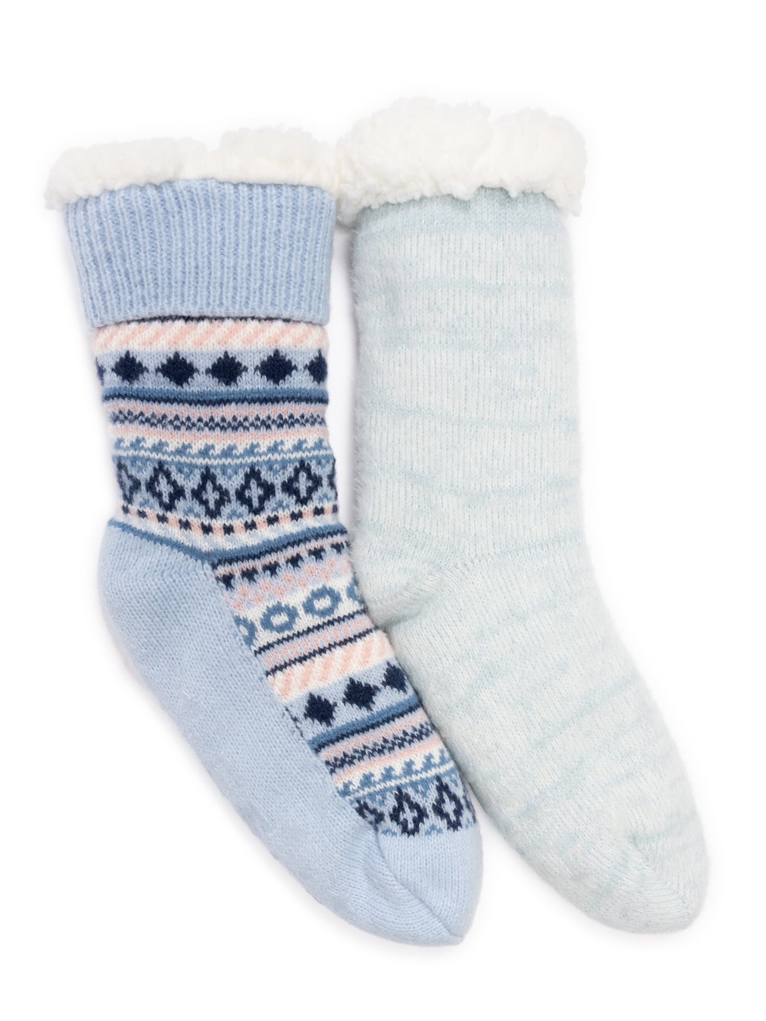 MUK LUKS Women's Tall Cabin Socks, One Size Fits Most, 2-Pack