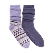 MUK LUKS Womens Tall Slouch Cabin Socks, 2-Pack, OSFM
