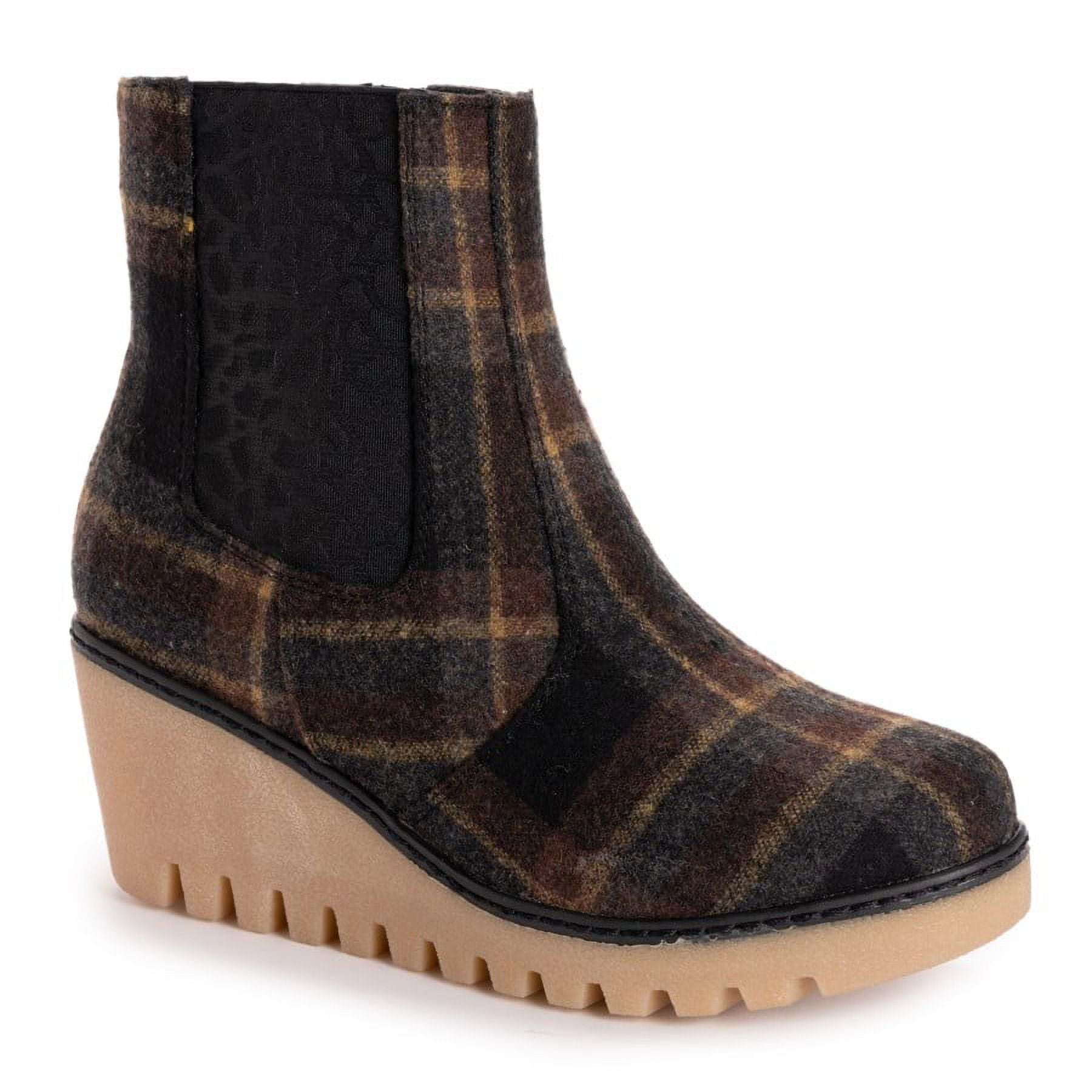 MUK LUKS Stivaletti Vermont Essex Con Zeppa - Donna, Morbida Pelliccia Sintetica, Memory Foam