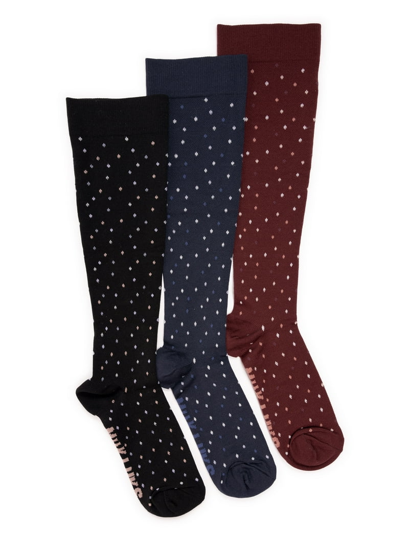 MUK LUKS Women's Wide Width Compression Nylon Knee-High Socks,