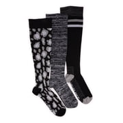 Women's Wide Width Compression Nylon Knee-High Socks, 3-Pack, Shoe Size 6-10